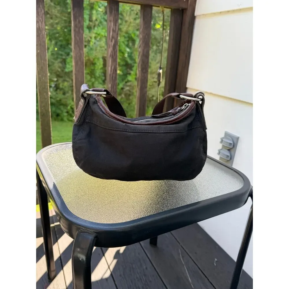 American Eagle Y2K Black Brown Hobo Shoulder Bag